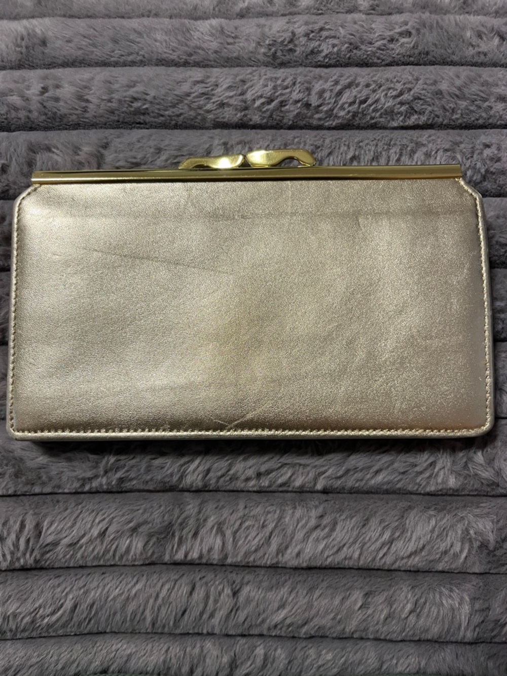 Abas Leather Gold Clutch Wallet